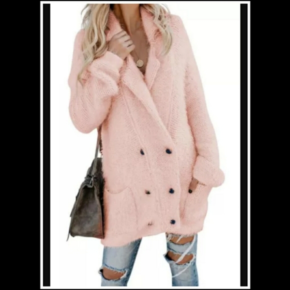 Sweaters - 💕Pink Fuzzy Cardigan💕